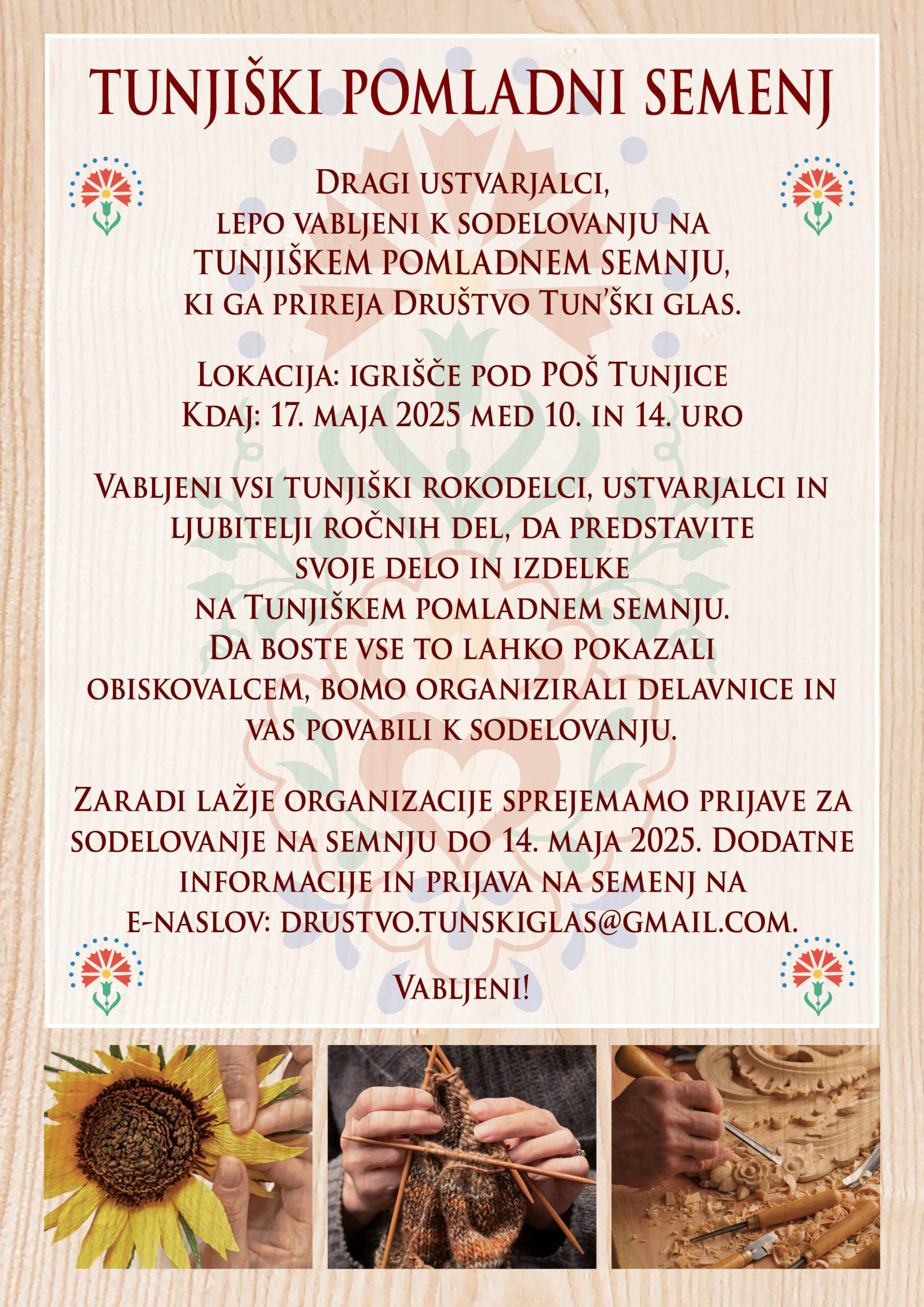 Vabilo na Tunjiški pomladni semenj