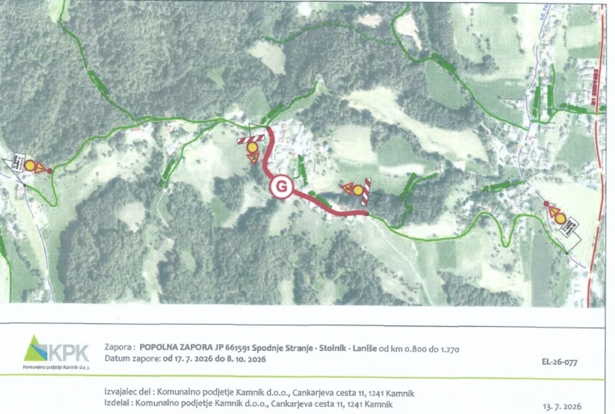Popolna zapora Spodnje Stranje – Stolnik – Laniše